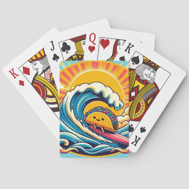 Baraja De Cartas Tarjetas de juego Surfing Taco (Reverso)