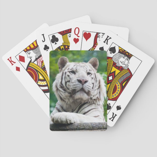 Baraja De Cartas Tarjetas de juego Tigre blanco (Reverso)