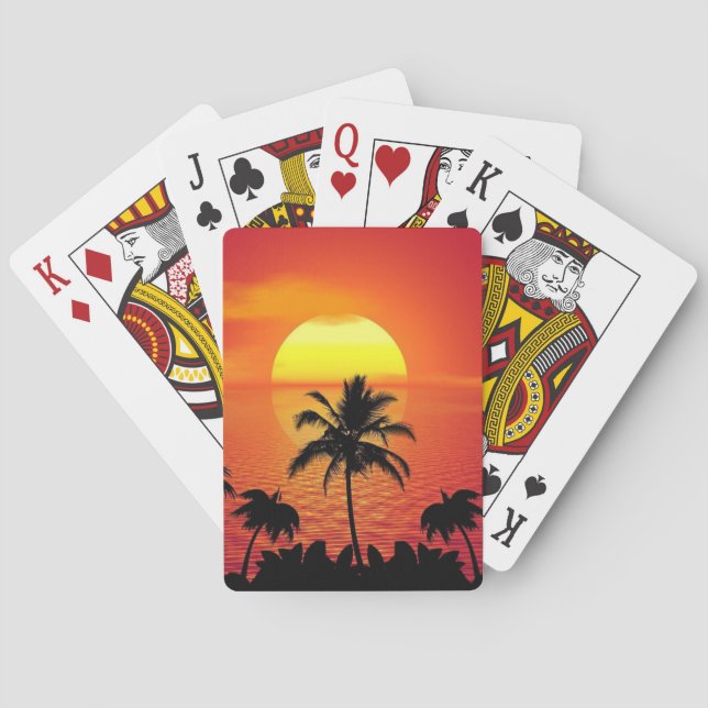 Baraja De Cartas Tarjetas de juego TROPICAL SUNSET (Reverso)