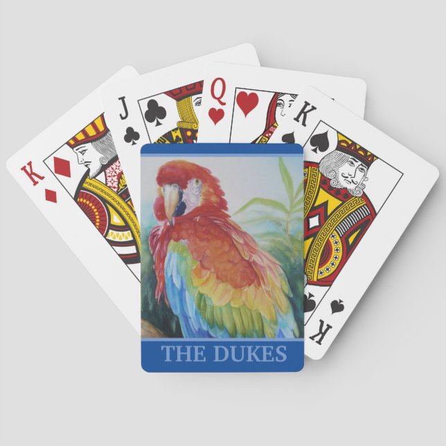 Baraja De Cartas Tarjetas de juego tropicales personalizadas (Reverso)