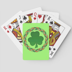 Baraja De Cartas Tarjetas de juego verdes de shamrock para el vómit