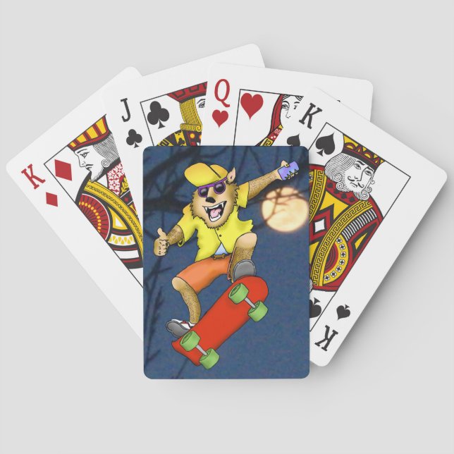 Baraja De Cartas Tarjetas de juego Werewolf Skateboard (Reverso)