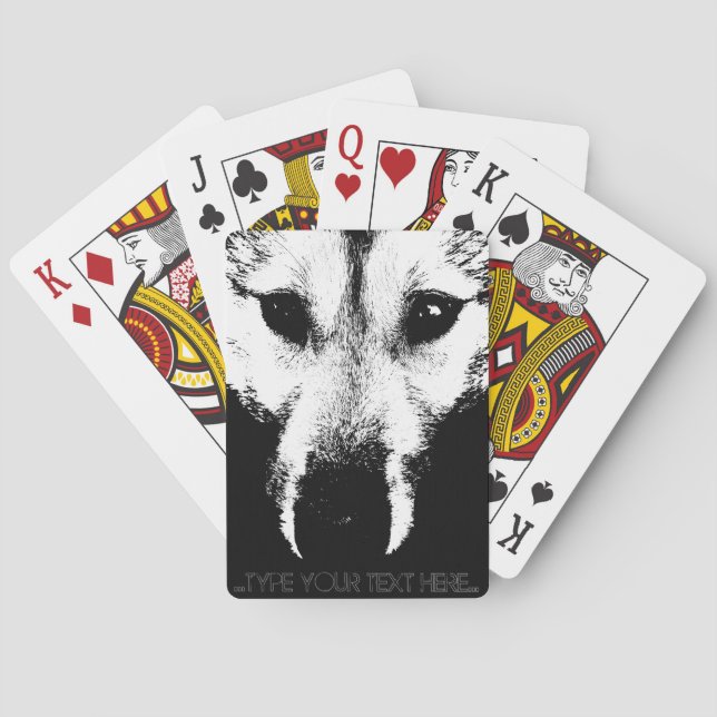 Baraja De Cartas Tarjetas de juego Wolf Pup Personalizan Tarjetas d (Reverso)