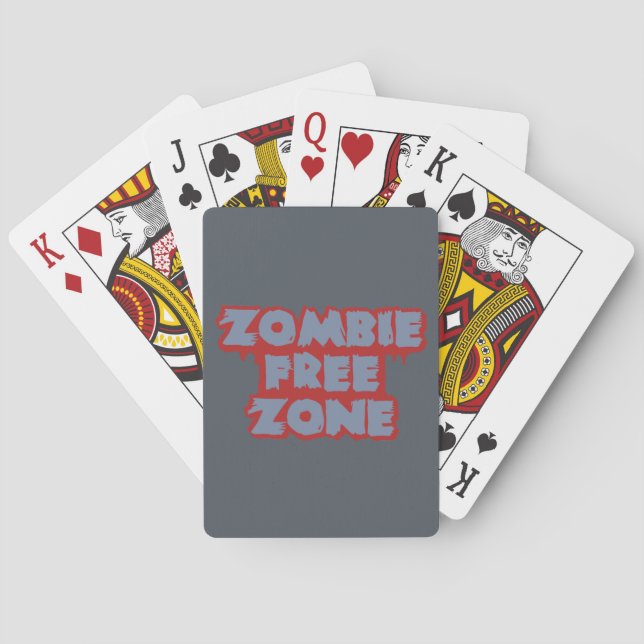 Baraja De Cartas Tarjetas de juego Zombie Free Zone personalizado (Reverso)