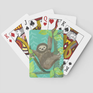 Baraja De Cartas Tarjetas de Jungle Sloth hechas por