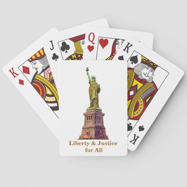 Baraja De Cartas Tarjetas de la Estatua de la Libertad (Reverso)