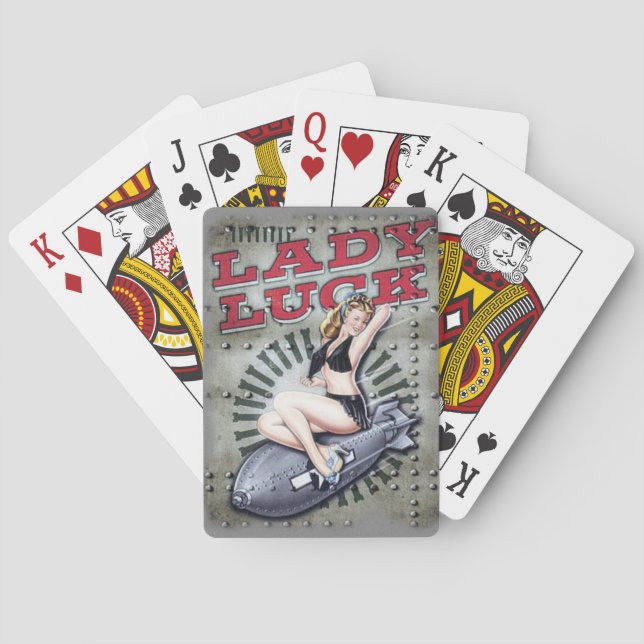 Baraja De Cartas Tarjetas de la suerte WW2 de la señora (Reverso)