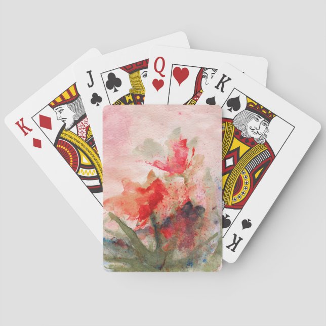 Baraja De Cartas tarjetas de mariposas rosas (Reverso)