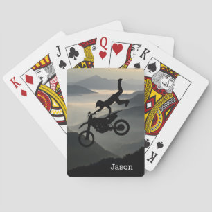 Baraja De Cartas Tarjetas de Motorcross de Motocicletas Montañas