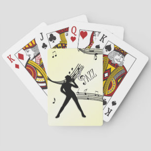 Baraja De Cartas Tarjetas de música amarilla de baile de jazz