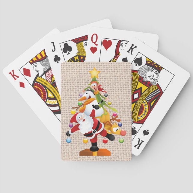 Baraja De Cartas Tarjetas de Navidad Alegres, caras estándar (Reverso)