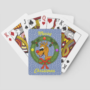 Baraja De Cartas Tarjetas de Navidad de Reno en Corona