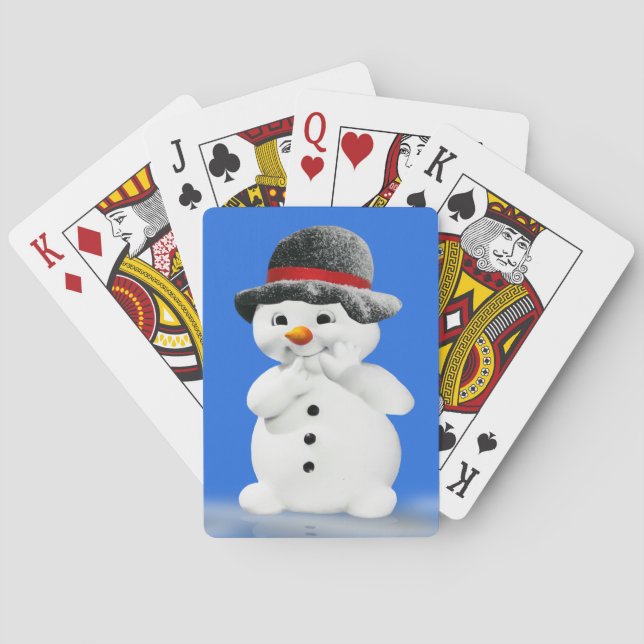 Baraja De Cartas Tarjetas de Navidad de Snowmwan (Reverso)