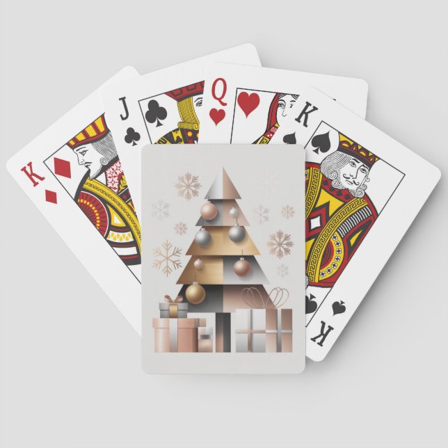 Baraja De Cartas Tarjetas de Navidad de Triángulos Geométricos (Reverso)