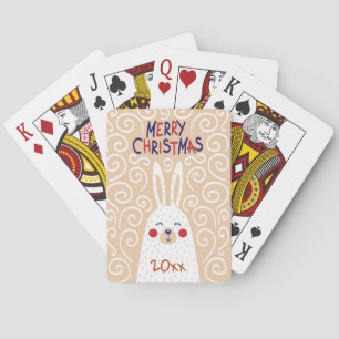 Baraja De Cartas Tarjetas de Navidad/Diseño de conejo/Naipes