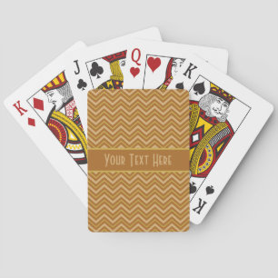 Baraja De Cartas Tarjetas de patrón de cheurón amarillo y marrón