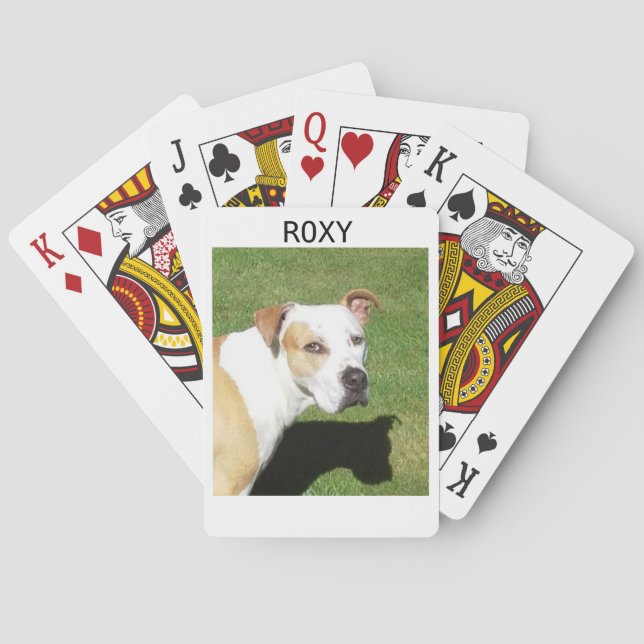 Baraja De Cartas Tarjetas de Personalizado con foto de perro mascot (Reverso)