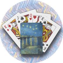 TARJETAS DE POKER "Noche estrellada sobre Rhone -v
