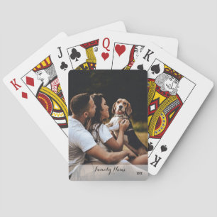 Baraja De Cartas Tarjetas de póquer blancas nombre de familia de Co