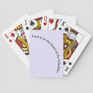 Baraja De Cartas Tarjetas de póquer con "La suerte es la mano de la