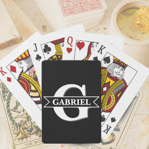 Baraja De Cartas Tarjetas de póquer con nombre de monograma moderno