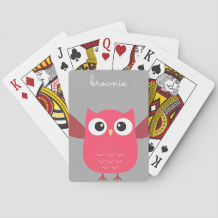 Baraja De Cartas Tarjetas de póquer de búho Personalizado azul y gr