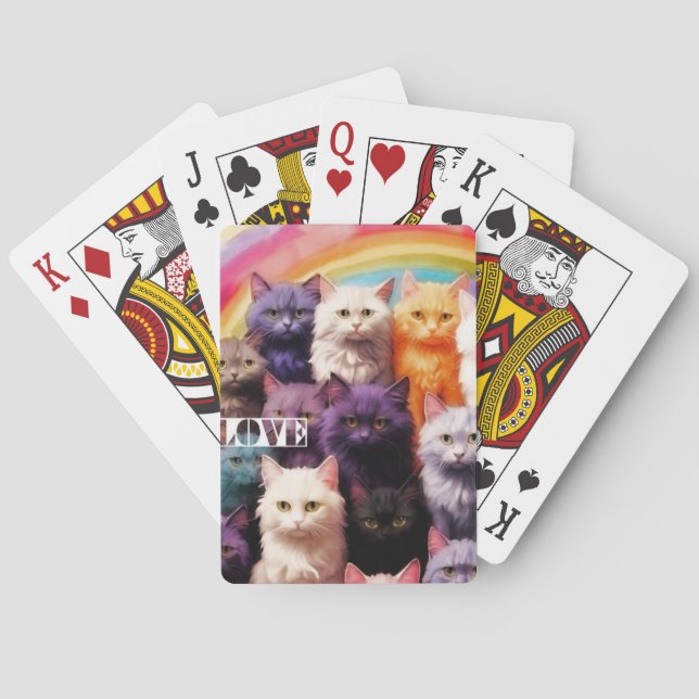 Baraja De Cartas Tarjetas de póquer de gato lindas y artísticas (Reverso)