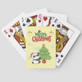 Baraja De Cartas tarjetas de póquer de panda lindo Feliz Navidad
