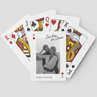 Baraja De Cartas Tarjetas de póquer de pareja de la foto Afortunado