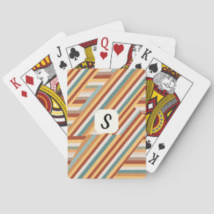 Baraja De Cartas Tarjetas de póquer geométricas de Monograma Retro 