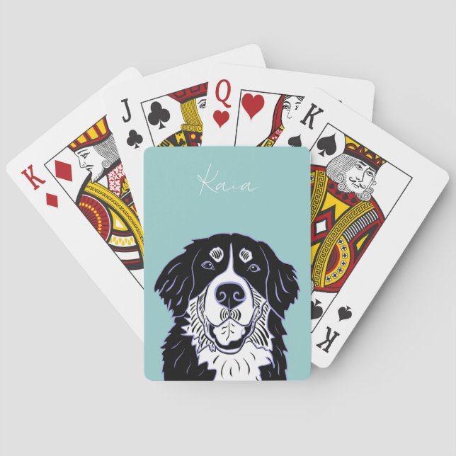 Baraja De Cartas Tarjetas de póquer personalizables del perro de mo (Reverso)