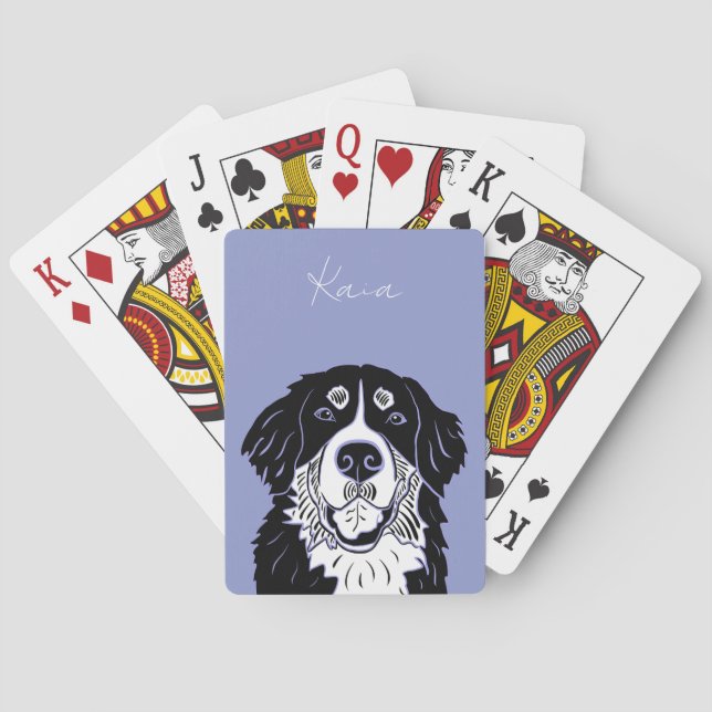Baraja De Cartas Tarjetas de póquer personalizables del perro de mo (Reverso)