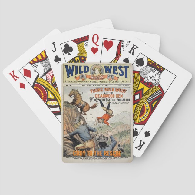 Baraja De Cartas Tarjetas de Póquer Wild West Personalize Name Gift (Reverso)