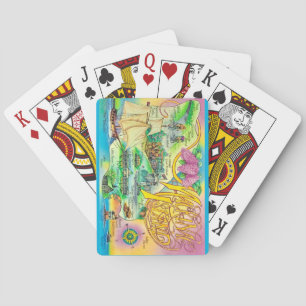 Baraja De Cartas Tarjetas de puntos de referencia de la isla Mackin