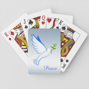 Baraja De Cartas Tarjetas de reproducción azul de Peace Dove