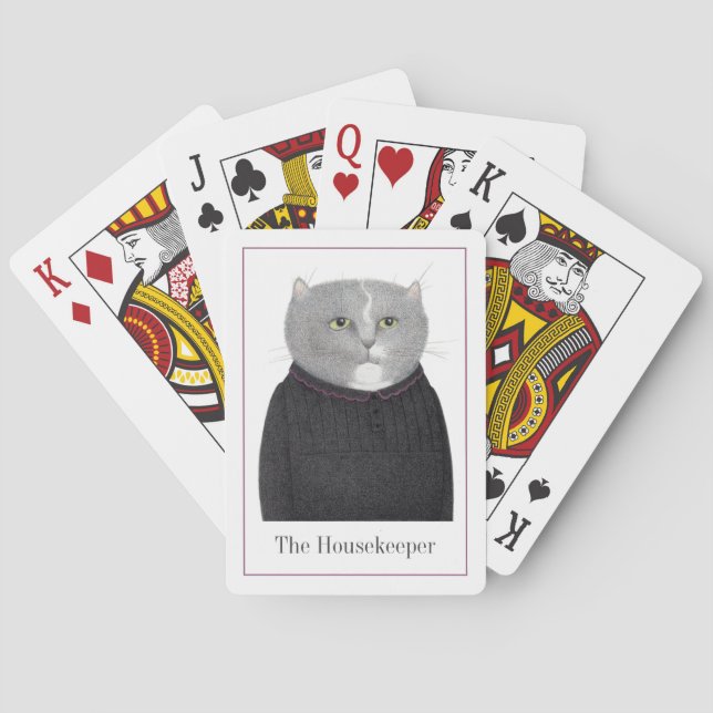 Baraja De Cartas Tarjetas de reproducción CAT de HOUSEKEEPER + text (Reverso)
