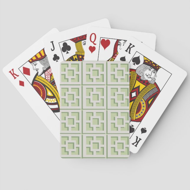 Baraja De Cartas Tarjetas de reproducción clásicas Retro Green Trel (Reverso)