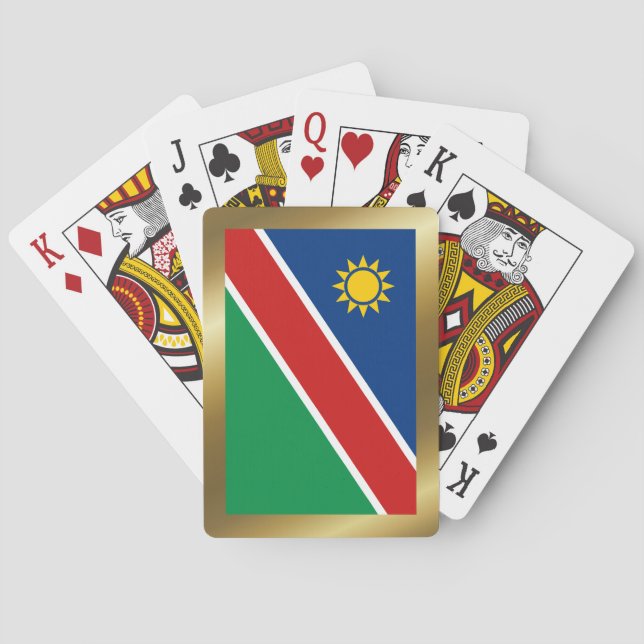 Baraja De Cartas Tarjetas de reproducción con bandera de Namibia (Reverso)