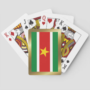 Baraja De Cartas Tarjetas de reproducción con bandera de Surinam
