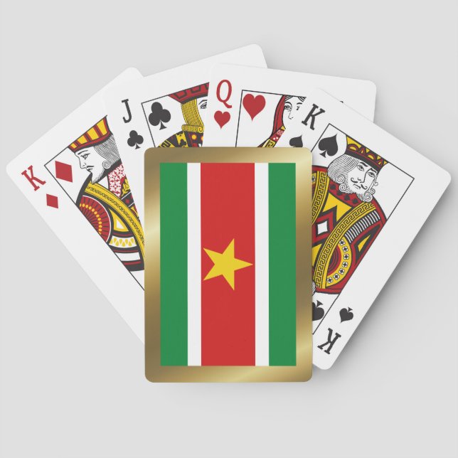 Baraja De Cartas Tarjetas de reproducción con bandera de Surinam (Reverso)