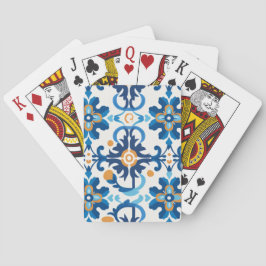 Baraja De Cartas Tarjetas de reproducción con patrones azules y mar
