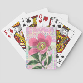 Baraja De Cartas Tarjetas de reproducción de amapola rosa con estil