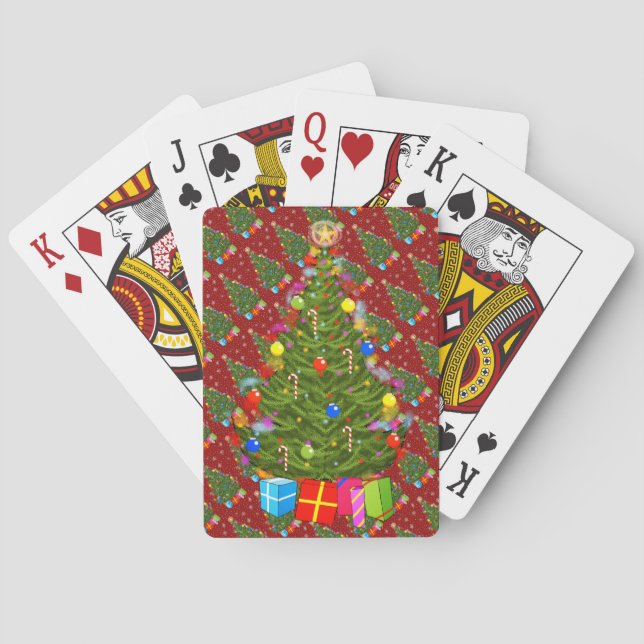 Baraja De Cartas Tarjetas de reproducción de árbol de Navidad (Reverso)