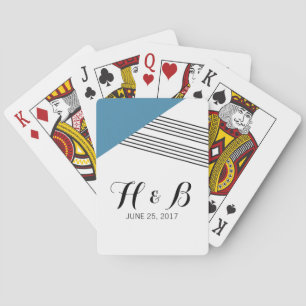 Baraja De Cartas Tarjetas de reproducción de banda geométrica azul