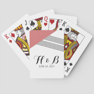 Baraja De Cartas Tarjetas de reproducción de banda geométrica roja