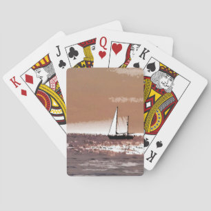 BARAJA DE CARTAS TARJETAS DE REPRODUCCIÓN DE BARCO DE VELA