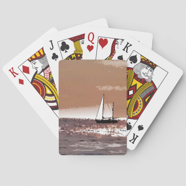 BARAJA DE CARTAS TARJETAS DE REPRODUCCIÓN DE BARCO DE VELA (Reverso)