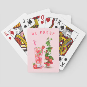 Baraja De Cartas Tarjetas de reproducción de bebidas de fresa - Tex