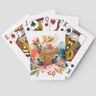Baraja De Cartas Tarjetas de reproducción de bicicletas florales
