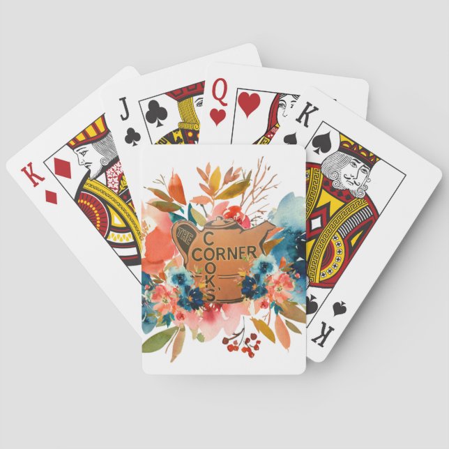 Baraja De Cartas Tarjetas de reproducción de bicicletas florales (Reverso)